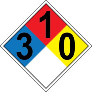 NFPA 3-1-0 ammonia hazard diamond safety sign