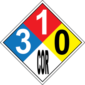 NFPA 3-1-0-COR ammonia corrosive hazard sign