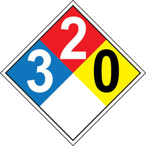 NFPA 3-2-0 chemical hazard diamond safety sign
