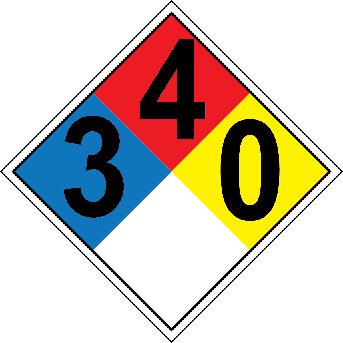 NFPA 3-4-0 chemical hazard diamond safety sign