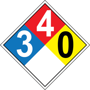 NFPA 3-4-0 chemical hazard diamond safety sign