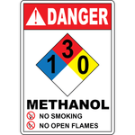 NFPA Methanol 1-3-0 sign for chemical hazard identification