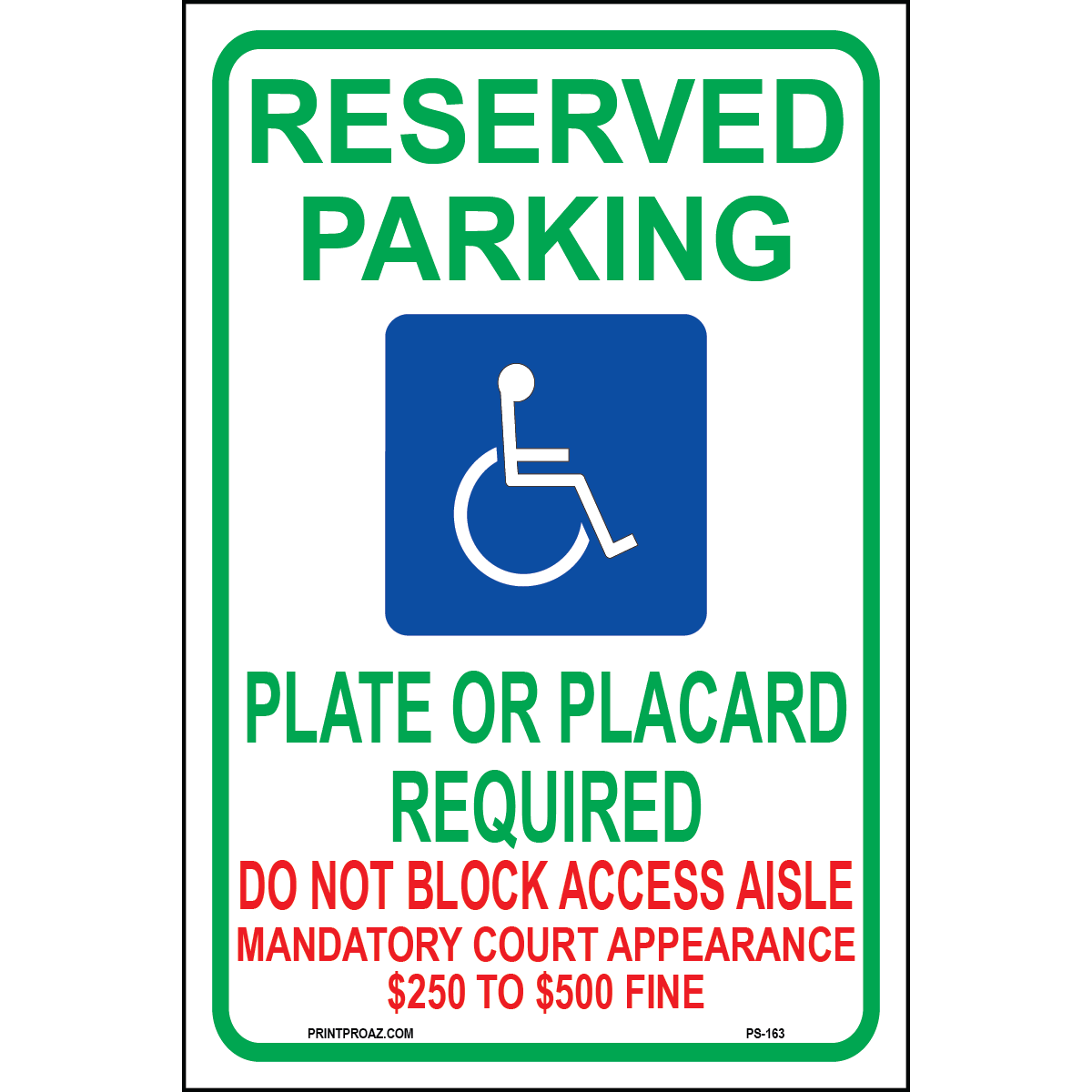 New Mexico Reserved Parking Placard Required Sign, Aluminum, PS-163