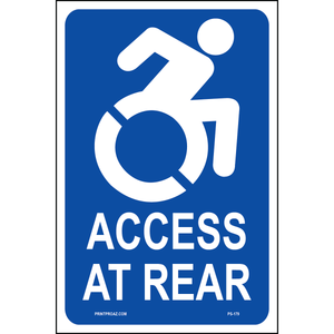 New York Accessible Parking Sign (Access at Rear), Aluminum, PS-179