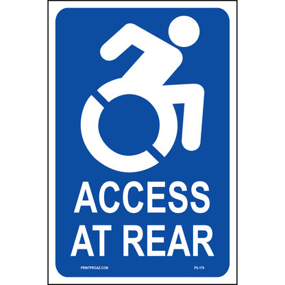 New York Accessible Parking Sign (Access at Rear), Aluminum, PS-179