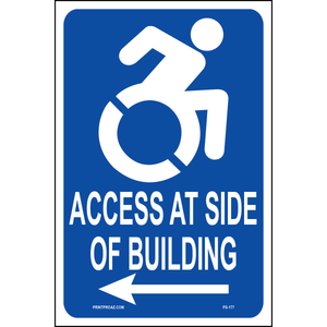 New York Accessible Parking Sign (Access at Side Arrow Left), Aluminum, PS-177