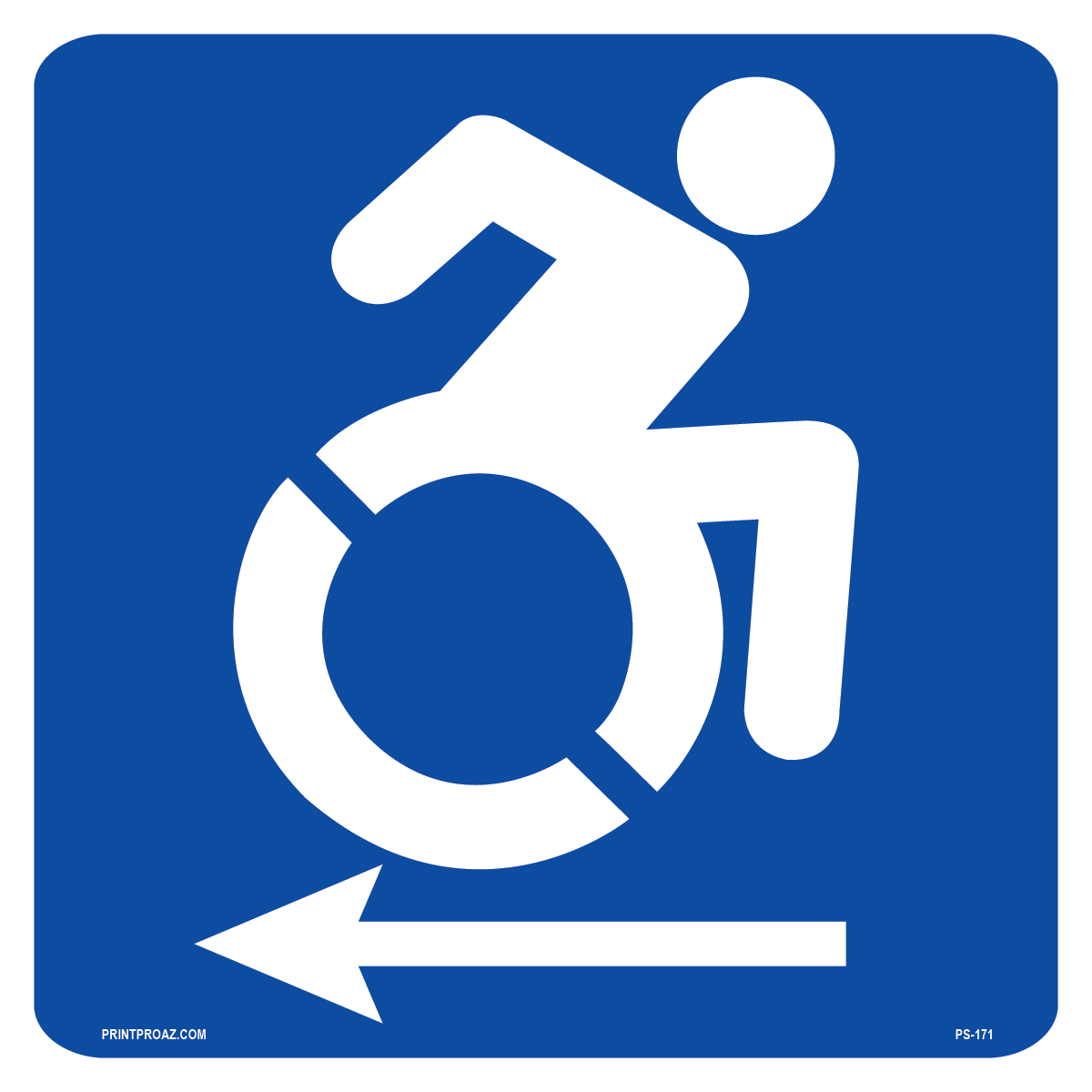 New York Accessible Parking Sign (Square, Arrow Left), Aluminum, PS-171