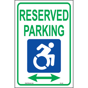 New York Reserved Parking Sign (Arrows Both Sides), Aluminum, PS-165