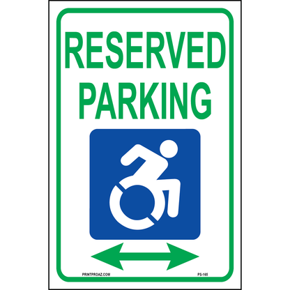 New York Reserved Parking Sign (Arrows Both Sides), Aluminum, PS-165
