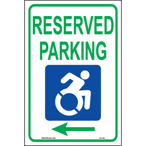 New York Reserved Parking Sign (Arrows Left), Aluminum, PS-166
