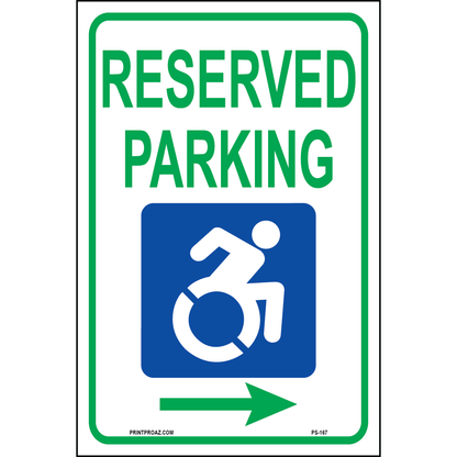 New York Reserved Parking Sign (Arrows Right), Aluminum, PS-167