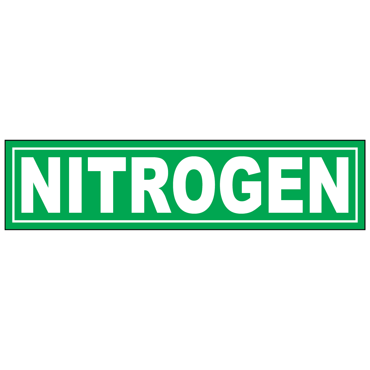 Nitrogen vinyl label for identifying cylinders, tanks, piping, and storage areas safely