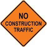 No construction traffic aluminum traffic control sign for work zones