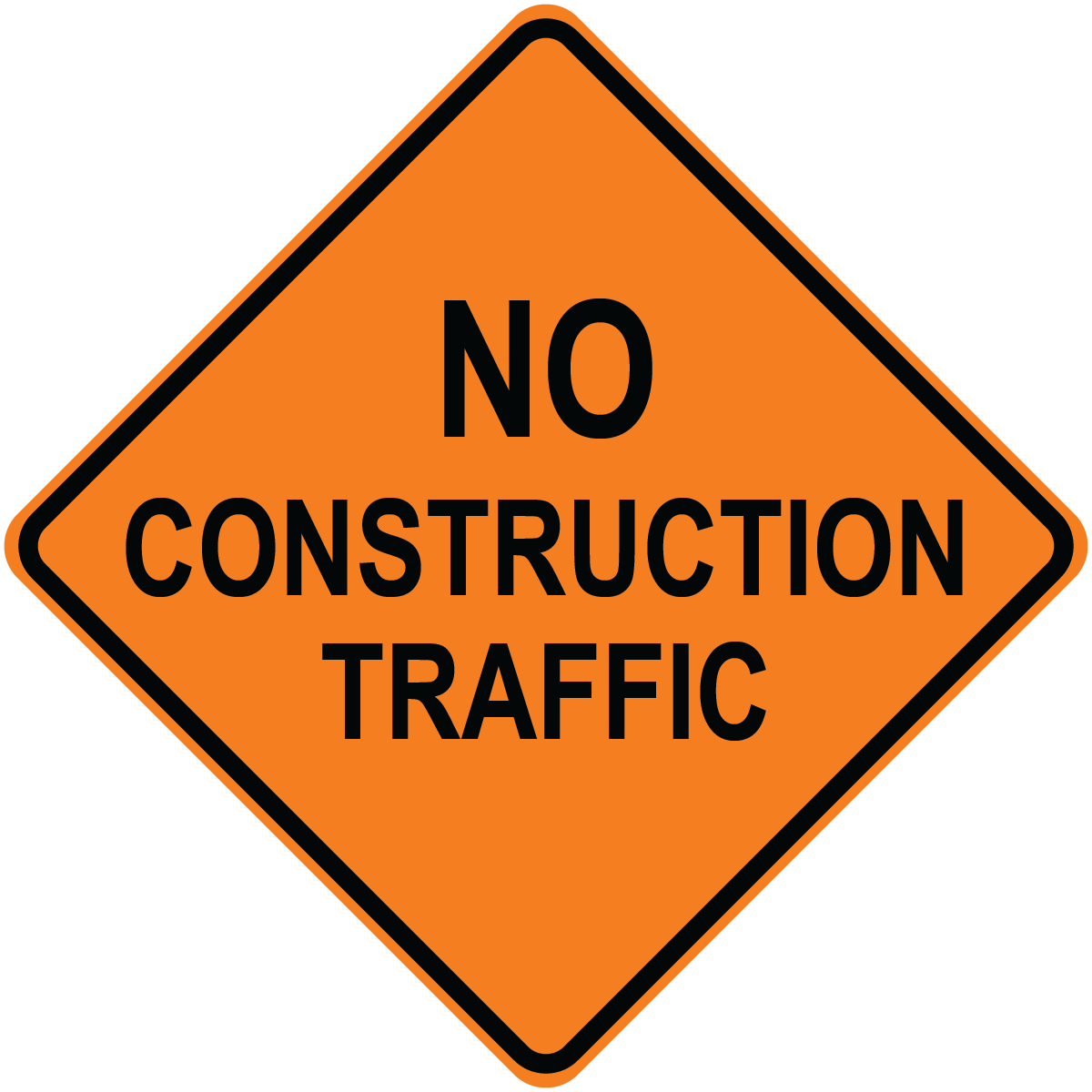 No construction traffic aluminum traffic control sign for work zones