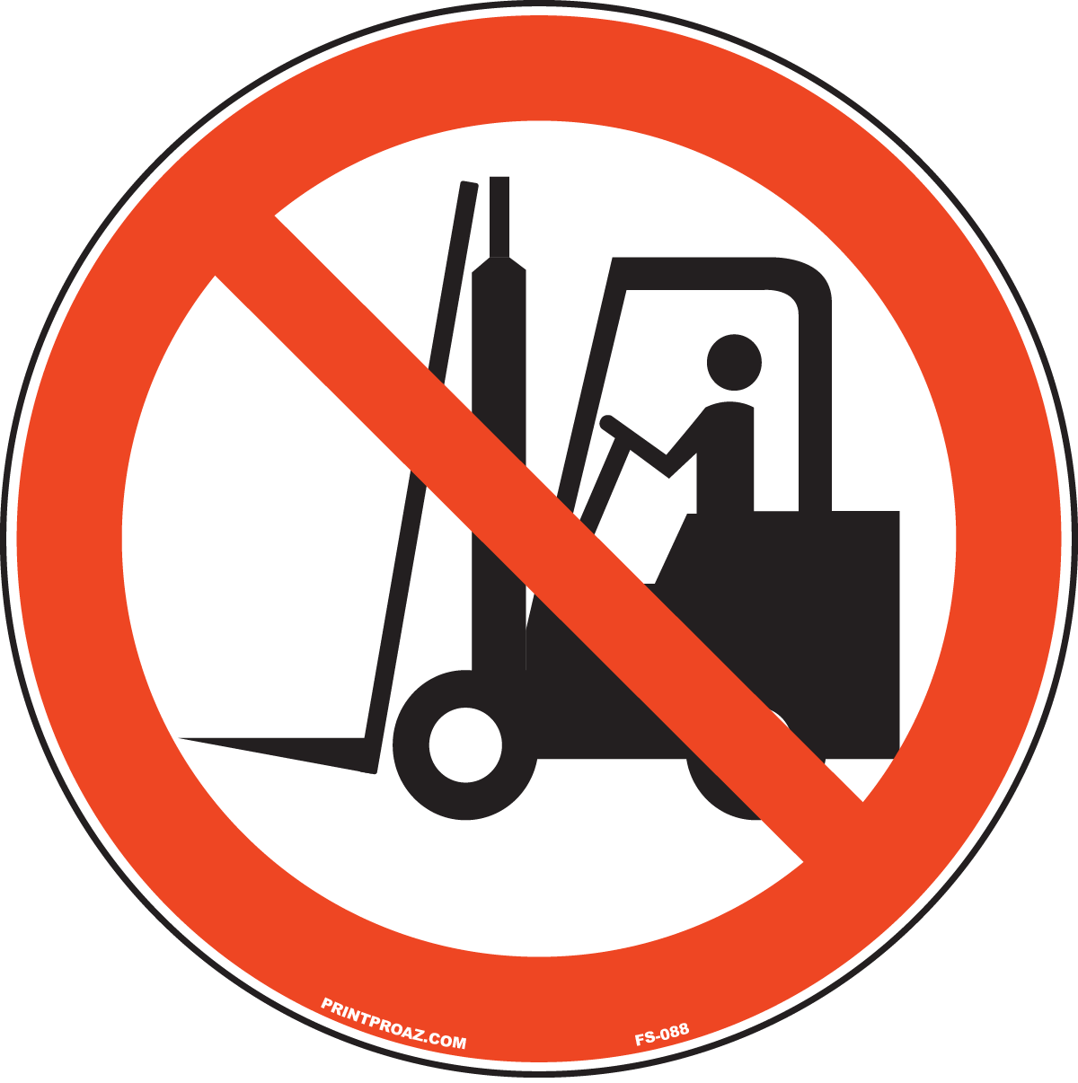 No forklift anti-slip floor safety sign for warehouse