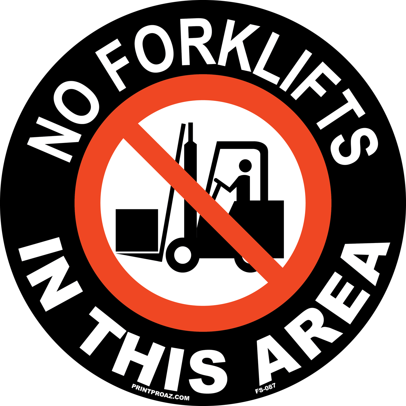 No forklifts in this area anti-slip floor safety sign