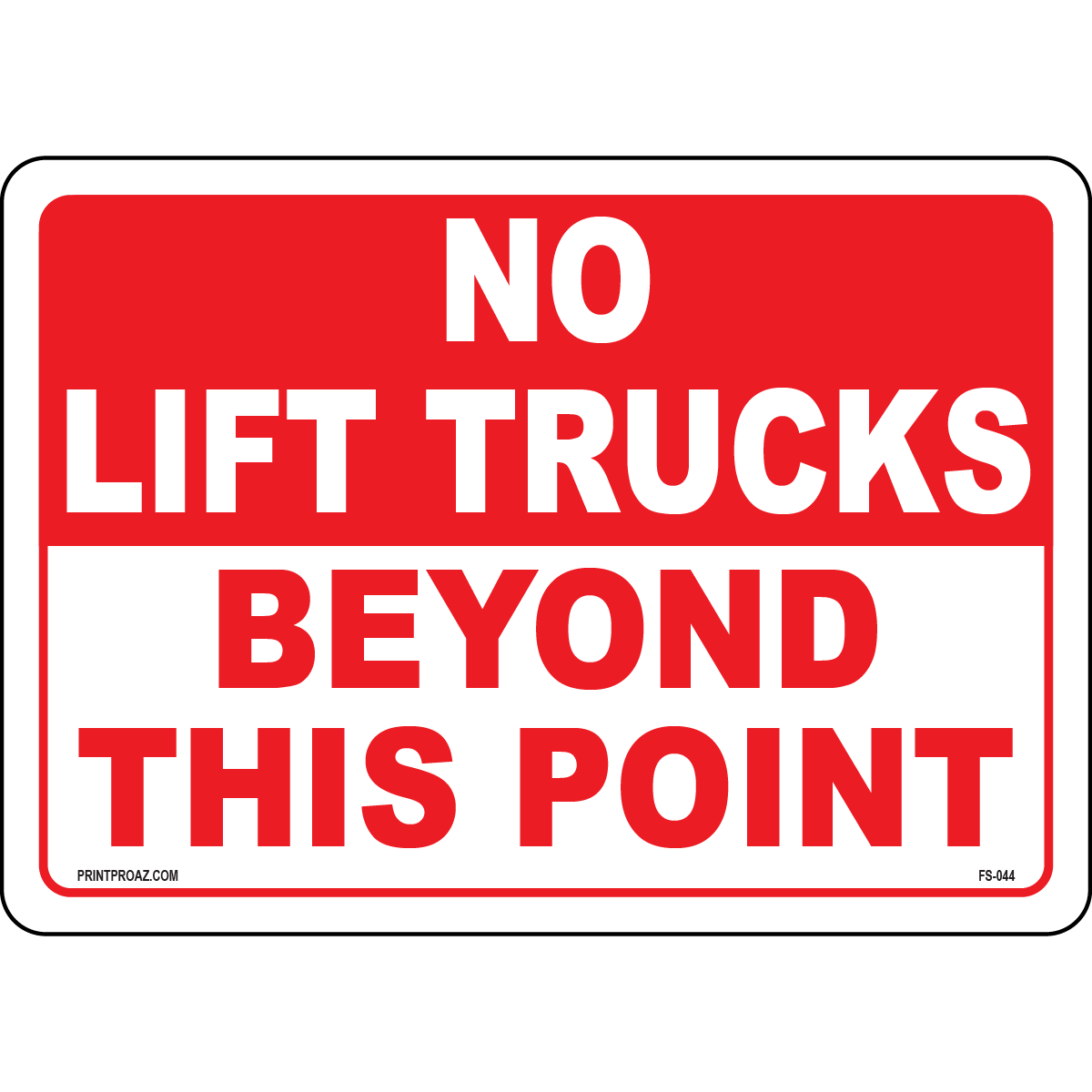 No lift trucks beyond this forklift safety warning sign