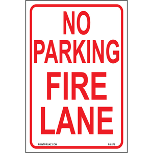 No Parking Fire Lane Signs, Aluminum, PS-276