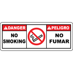 Danger no smoking bilingual safety sign
