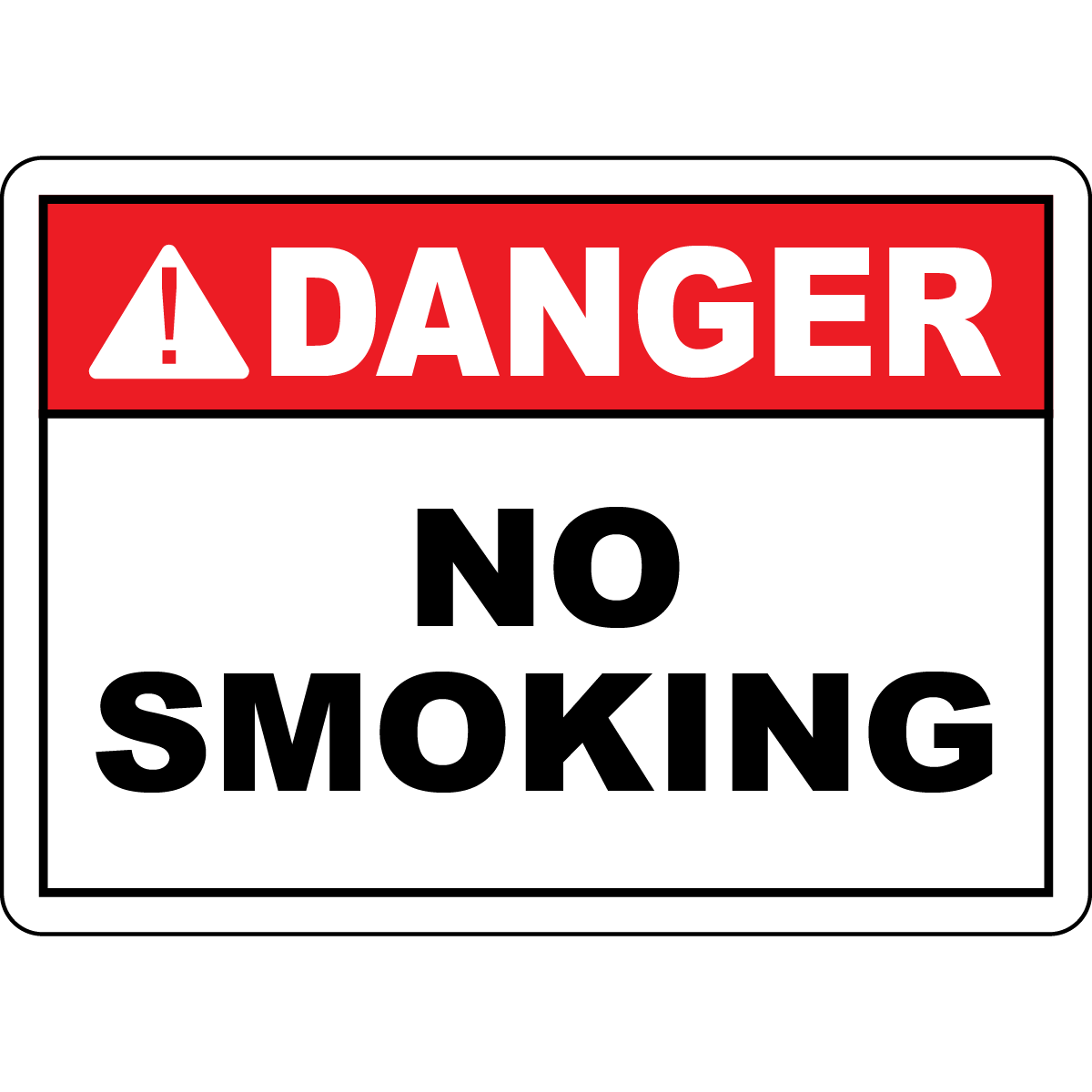 Danger no smoking safety sign for workplace compliance