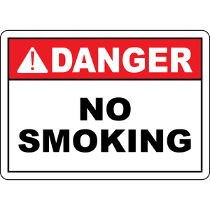 Danger no smoking safety sign for workplace compliance