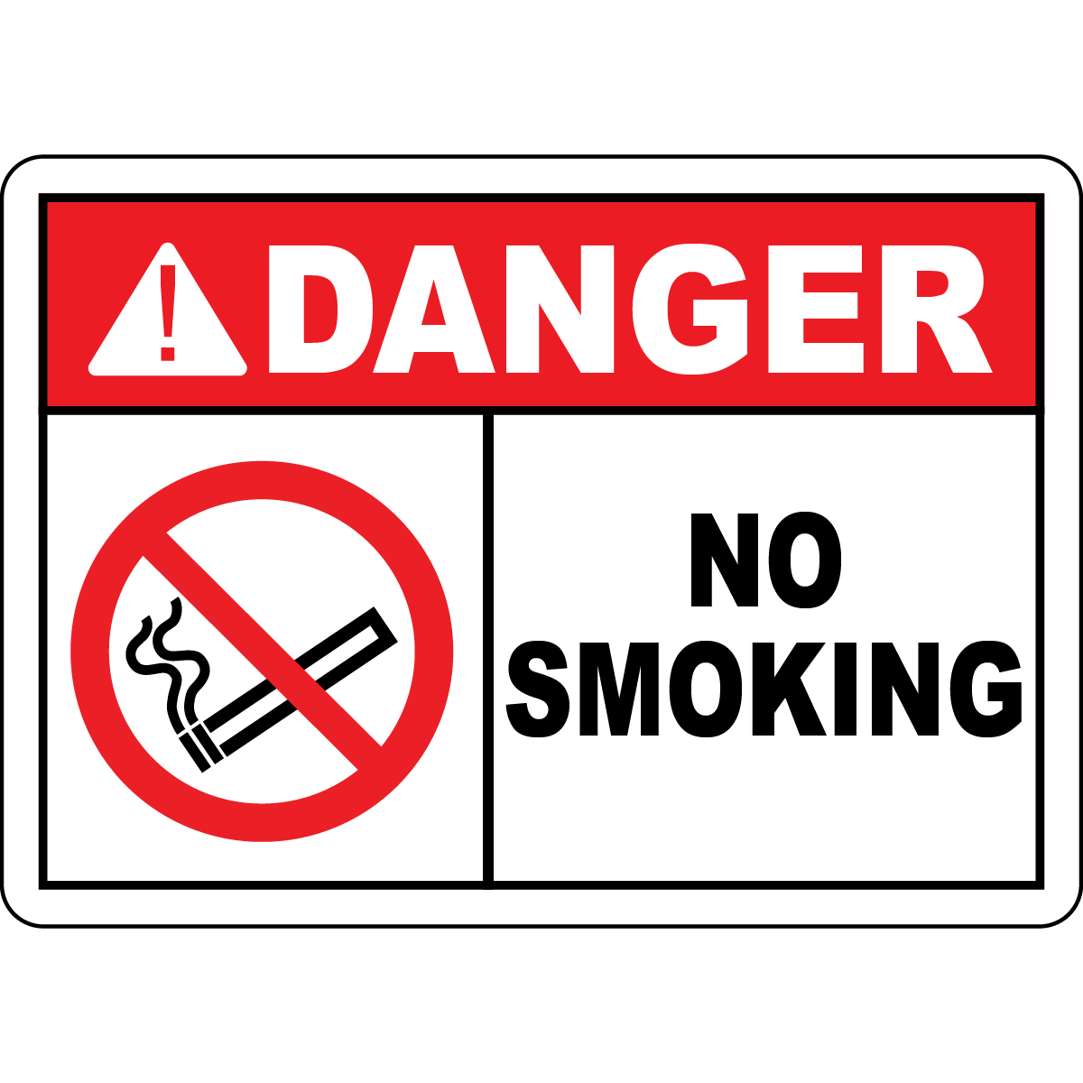 Danger no smoking safety sign for workplace compliance