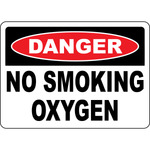 Danger no smoking oxygen safety sign