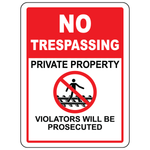 Private property trespassers prosecuted warning sign