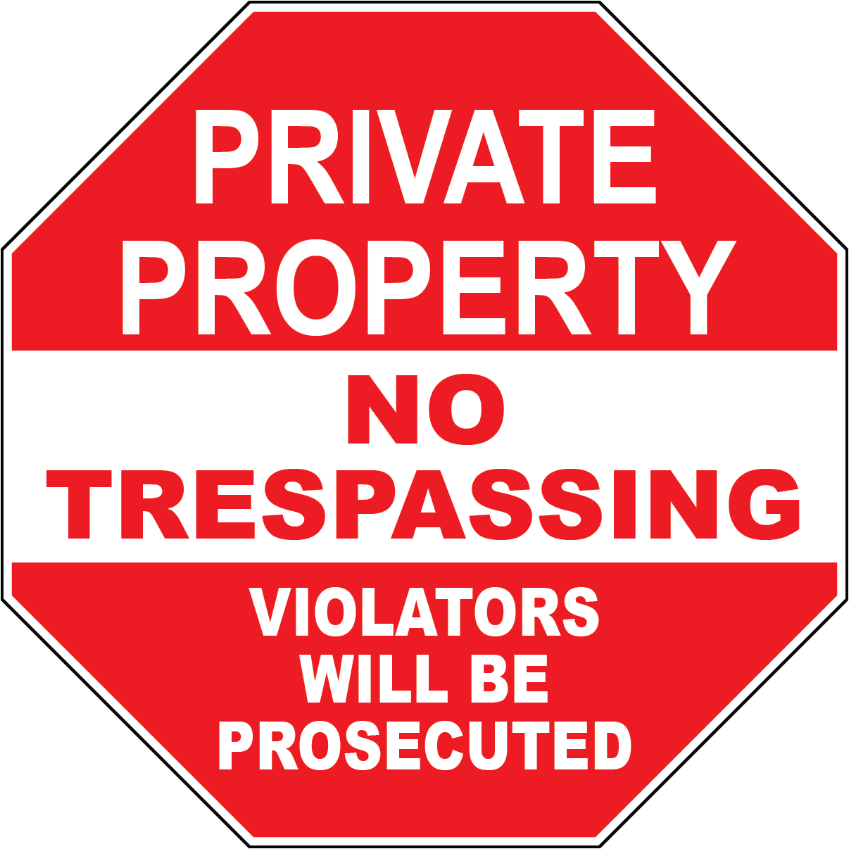 Private property trespassers prosecuted warning sign