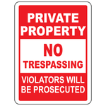 Private property trespassers prosecuted warning sign