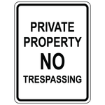 Private property no trespassing safety warning sign