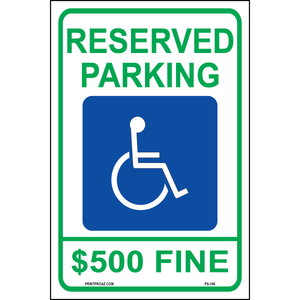 Ohio Reserved Parking $500 Fine, Aluminum, PS-186