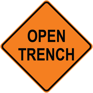 Open trench diamond aluminum excavation safety sign