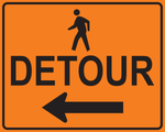 Pedestrian detour left arrow MUTCD M4-9b OSHA sign for sidewalk closure safety