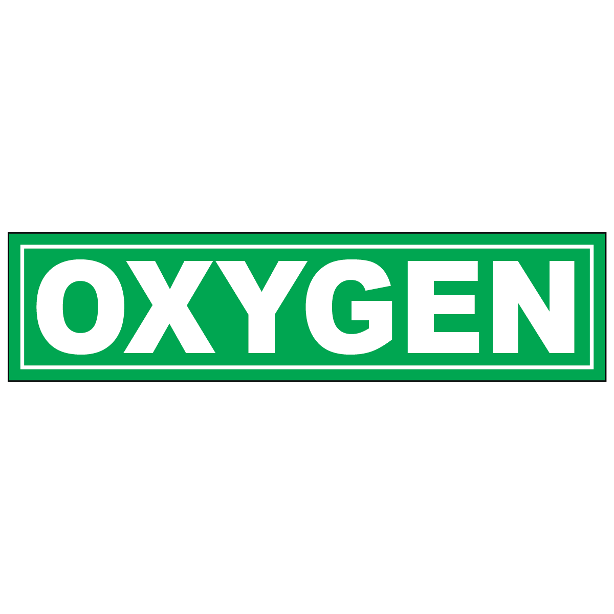 Oxygen vinyl label for identifying cylinders, tanks, piping, and storage areas safely