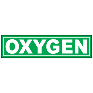 Oxygen vinyl label for identifying cylinders, tanks, piping, and storage areas safely