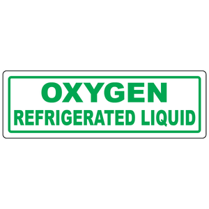 Oxygen refrigerated liquid vinyl label for cryogenic tanks, piping, and storage systems safely