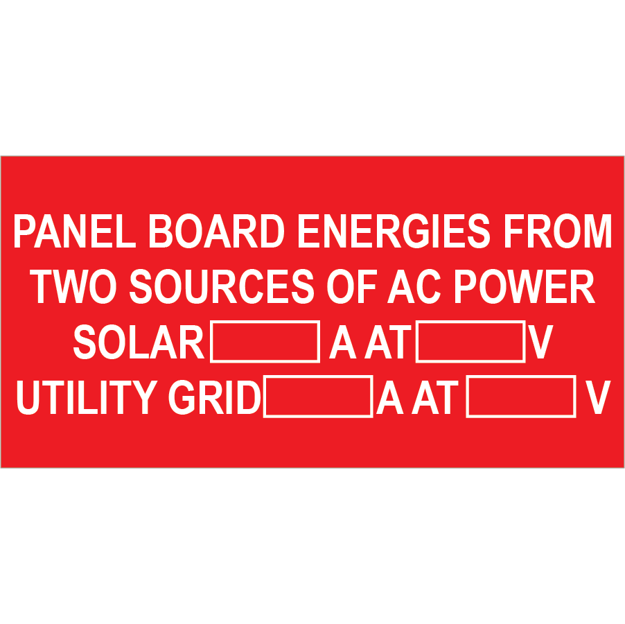 1.5x3 Panel Board Energies From PV-526 Plastic Solar Labels