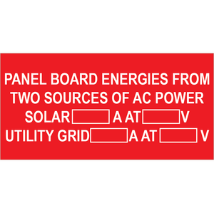 1.5x3 Panel Board Energies From PV-526 Plastic Solar Labels