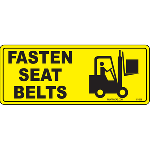 Fasten Seat Belts Safety Label