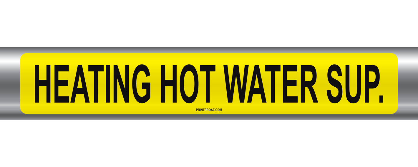Heating Hot Water Sup. Self-Adhesive Pipe Marker PM-091