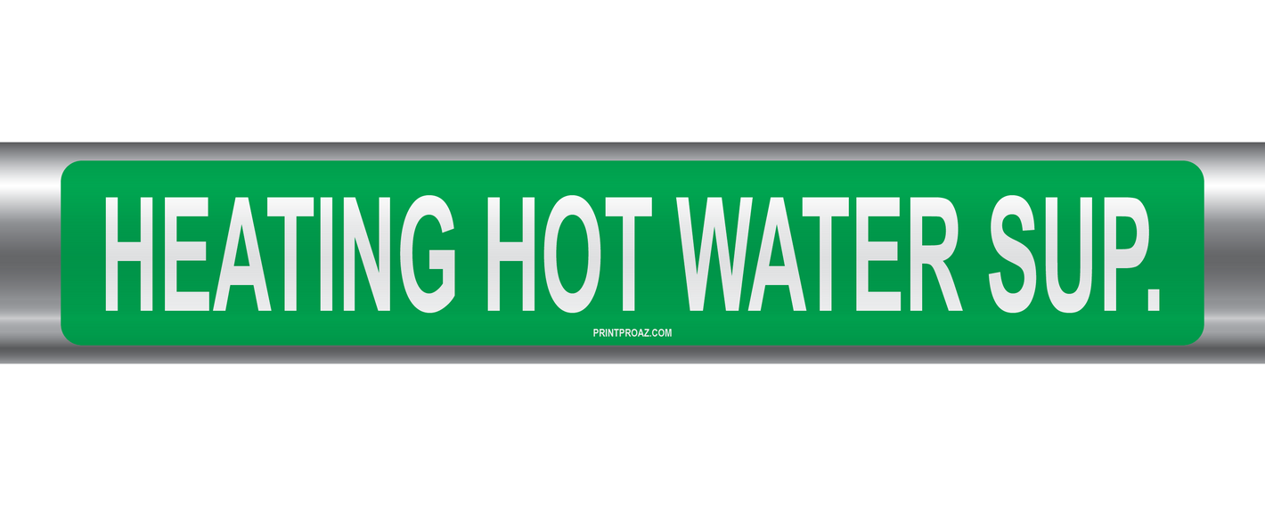 Heating Hot Water Sup. Self-Adhesive Pipe Marker PM-092
