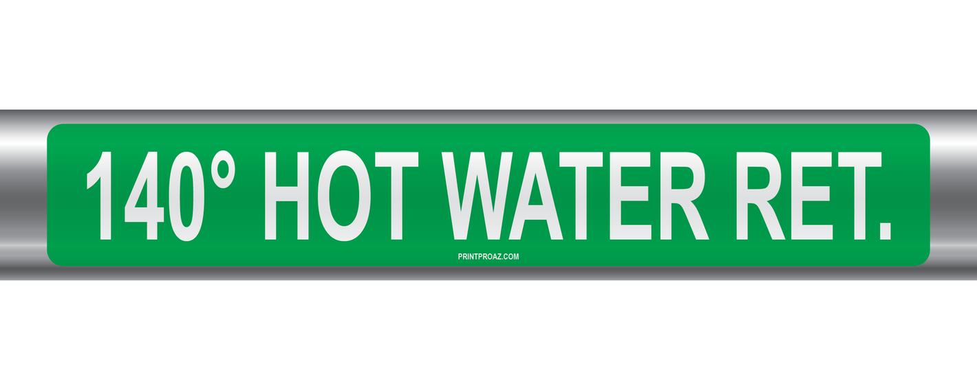 140 Hot Water Ret. Self-Adhesive Pipe Marker PM-116