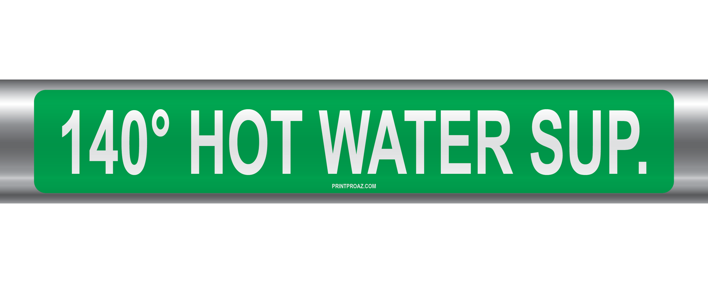 140 Hot Water Sup. Self-Adhesive Pipe Marker PM-118