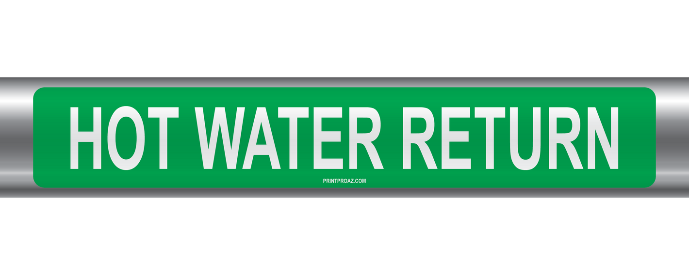 Hot Water Return Self-Adhesive Pipe Marker PM-119