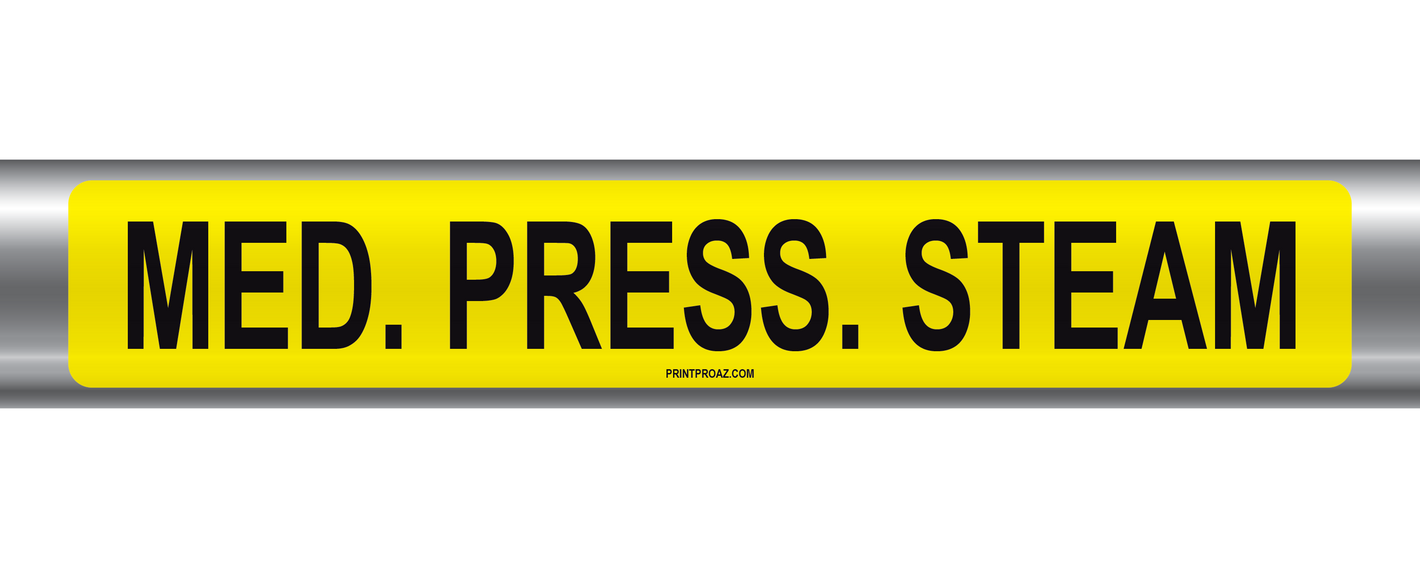 Med. Press. Steam Self-Adhesive Pipe Marker PM-143