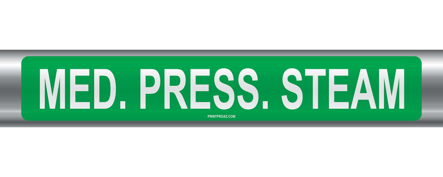 Med. Press. Steam Self-Adhesive Pipe Marker PM-144