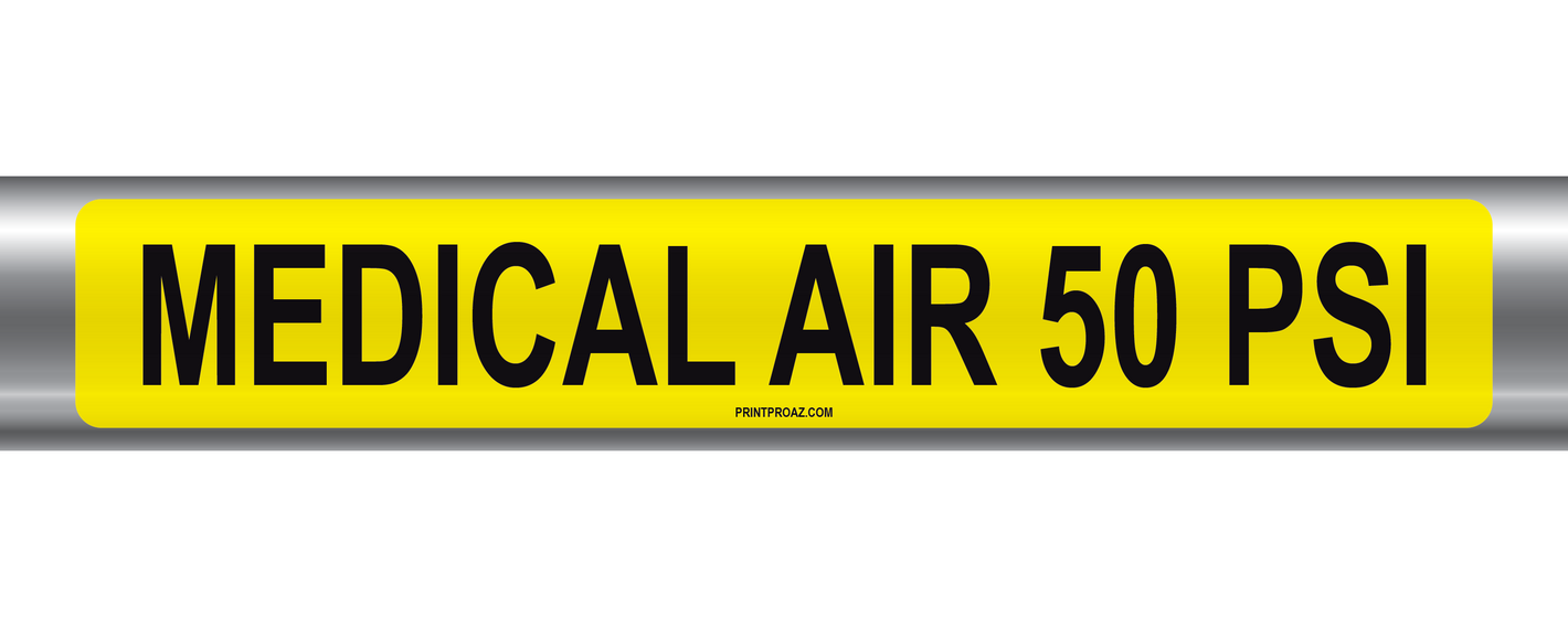 Medical Air 50 Psi Self-Adhesive Pipe Marker PM-146