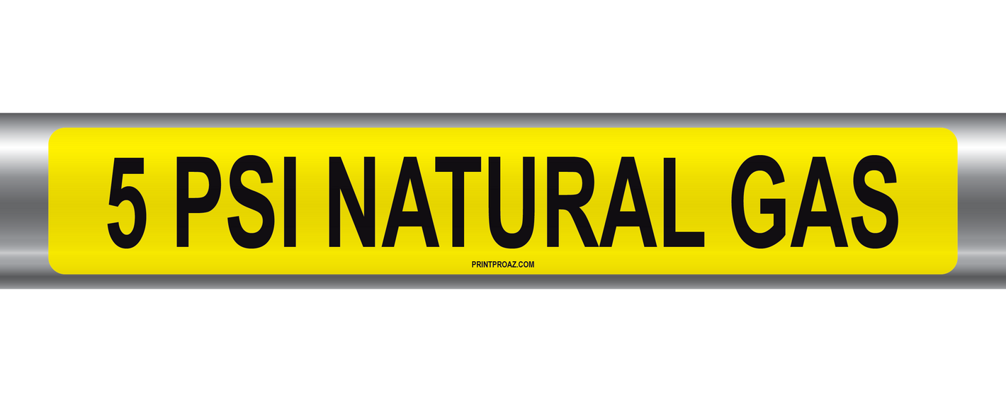 5 Psi Natural Gas Self-Adhesive Pipe Marker PM-152