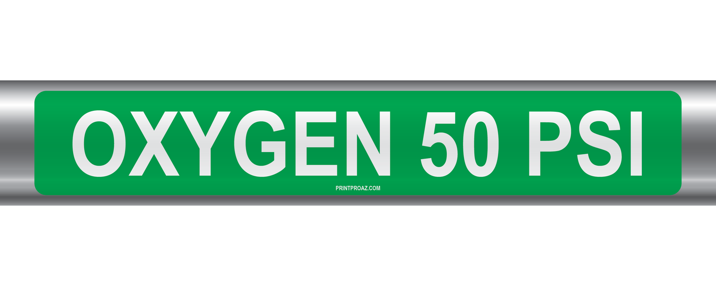 Oxygen 50 Psi Self-Adhesive Pipe Marker PM-165